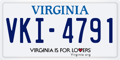 VA license plate VKI4791