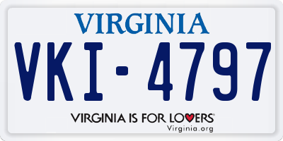 VA license plate VKI4797