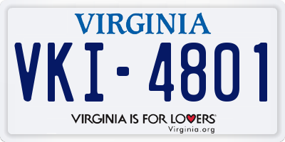 VA license plate VKI4801