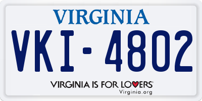 VA license plate VKI4802