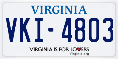 VA license plate VKI4803