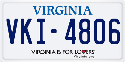 VA license plate VKI4806