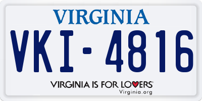 VA license plate VKI4816