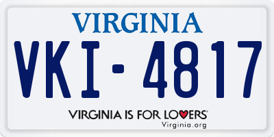 VA license plate VKI4817