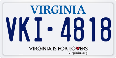 VA license plate VKI4818