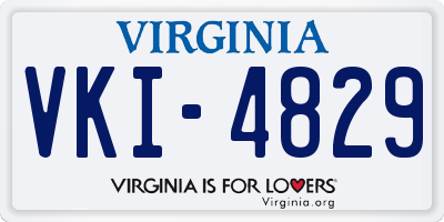 VA license plate VKI4829