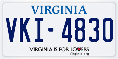 VA license plate VKI4830