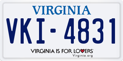 VA license plate VKI4831