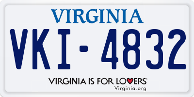 VA license plate VKI4832