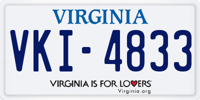 VA license plate VKI4833