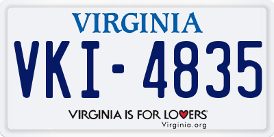 VA license plate VKI4835