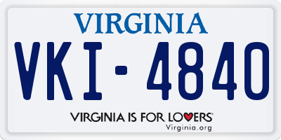 VA license plate VKI4840