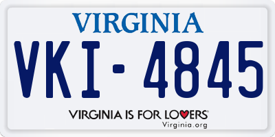 VA license plate VKI4845