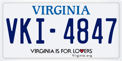 VA license plate VKI4847