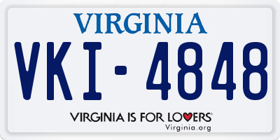 VA license plate VKI4848