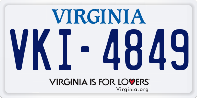 VA license plate VKI4849