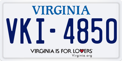 VA license plate VKI4850