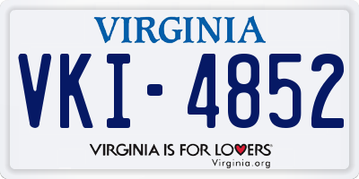 VA license plate VKI4852