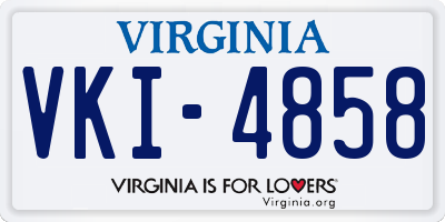VA license plate VKI4858