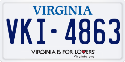VA license plate VKI4863