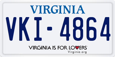 VA license plate VKI4864