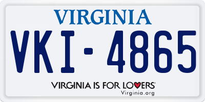 VA license plate VKI4865