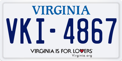 VA license plate VKI4867