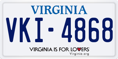 VA license plate VKI4868