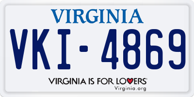 VA license plate VKI4869