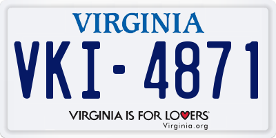 VA license plate VKI4871