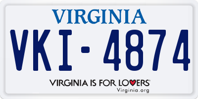VA license plate VKI4874