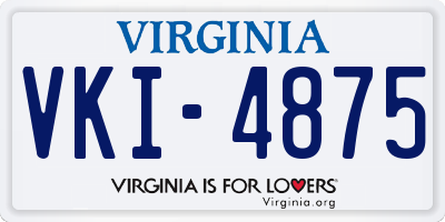 VA license plate VKI4875