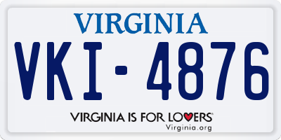 VA license plate VKI4876