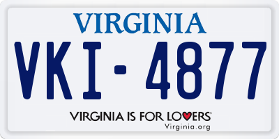 VA license plate VKI4877