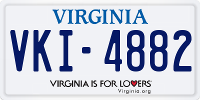 VA license plate VKI4882