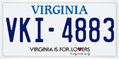 VA license plate VKI4883