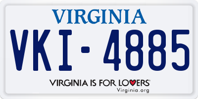 VA license plate VKI4885