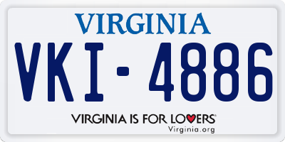 VA license plate VKI4886