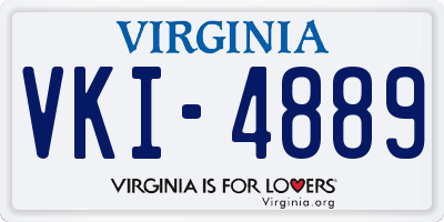 VA license plate VKI4889