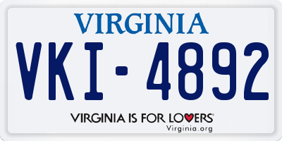 VA license plate VKI4892
