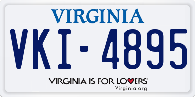 VA license plate VKI4895