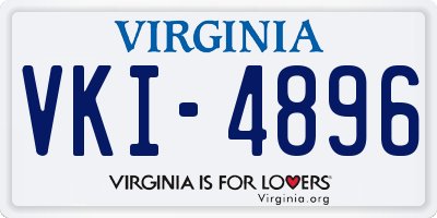VA license plate VKI4896