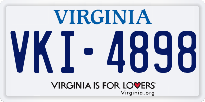 VA license plate VKI4898