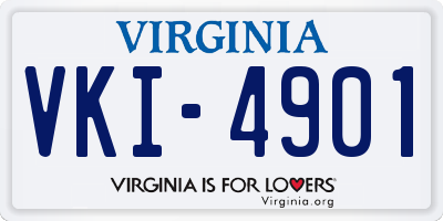 VA license plate VKI4901
