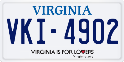 VA license plate VKI4902