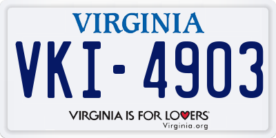 VA license plate VKI4903