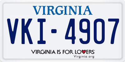 VA license plate VKI4907