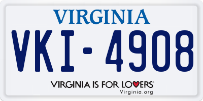VA license plate VKI4908