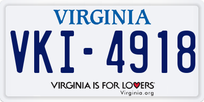 VA license plate VKI4918