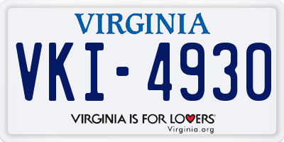 VA license plate VKI4930